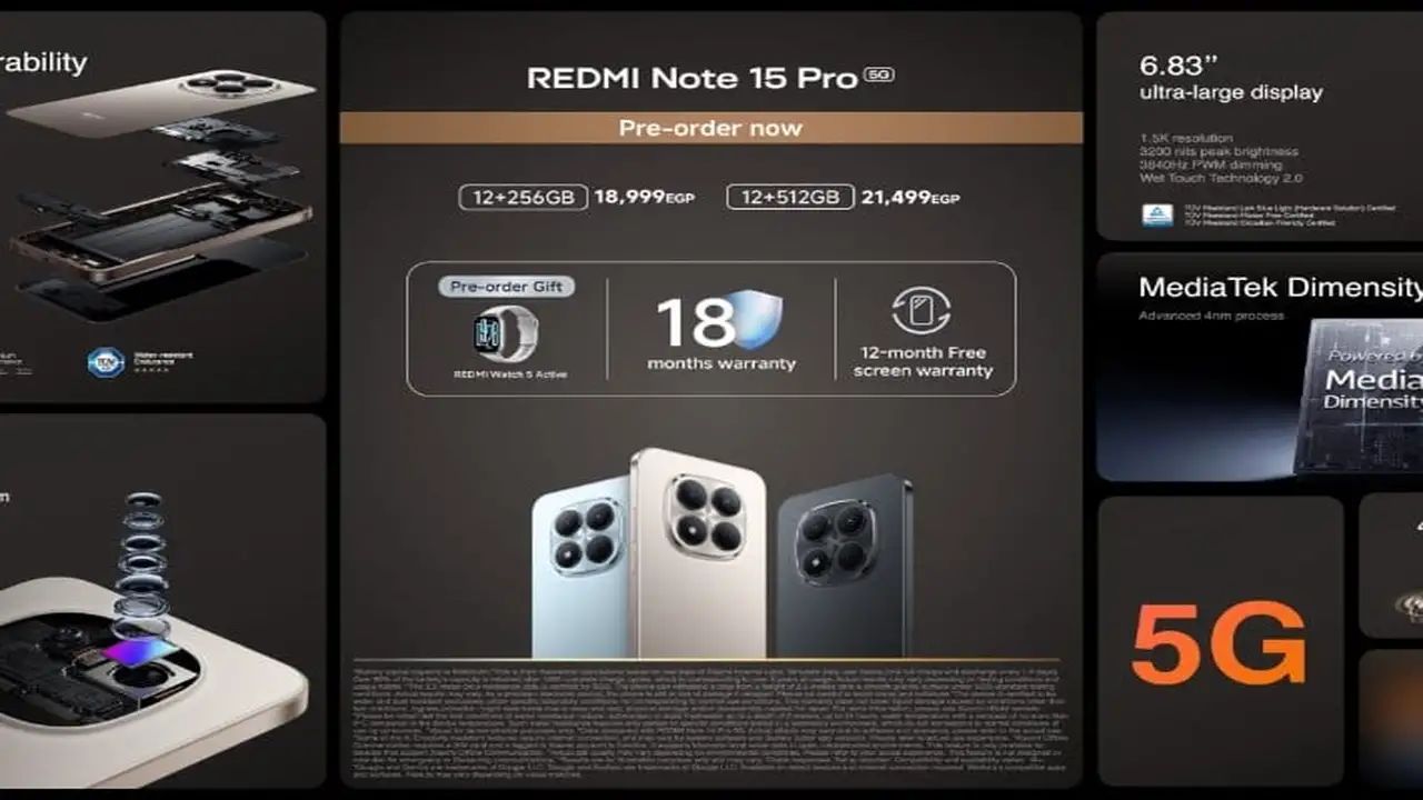 بأسعار منافسة.. شاومي تطلق سلسلة Redmi Note 15 بمواصفات متطورة في السوق المصرية